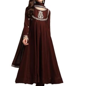 MOKOSH Women's Silk Embroidered Anarkali Kurta and Pant with Dupatta