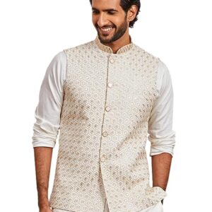 VASTRAMAY Men’s Embroidered Nehru Jacket