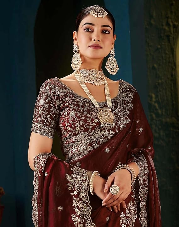 DHARMEE Women's Silk Saree - Image 6