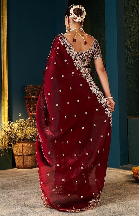 DHARMEE Women's Silk Saree - Image 4