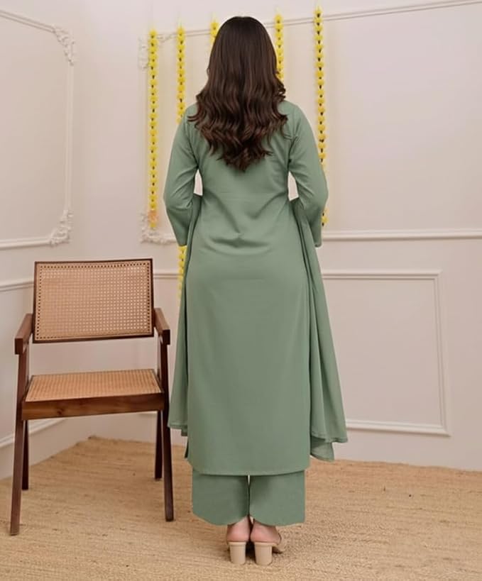 Pure Cotton Embroidered Kurta Set for Women - Image 5