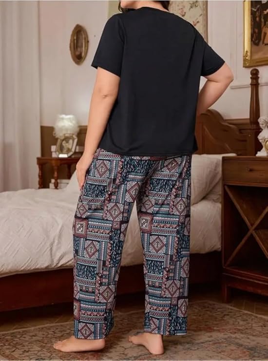Celary Women's Cotton Blend Printed Night Suit Set