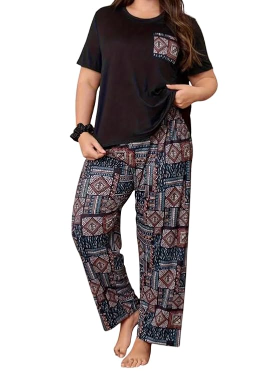 Celary Women's Cotton Blend Printed Night Suit Set